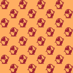 Cute cartoon kawaii pattern on brown background. Seamless design for fabric, wallpaper, and children's products.