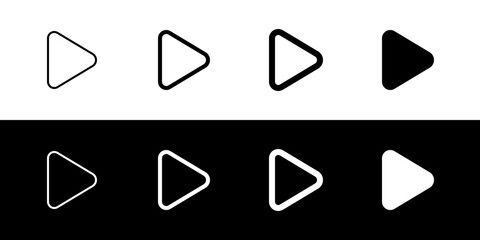 Editable vector right triangle arrow icon. Black, transparent white background. Part of a big icon set family. Perfect for web and app interfaces, presentations, infographics, etc