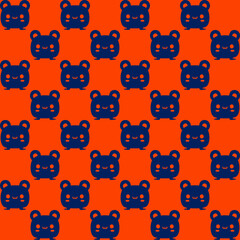 Cute cartoon pattern on Orange Brown background. Seamless design for fabric, wallpaper, and children's products.