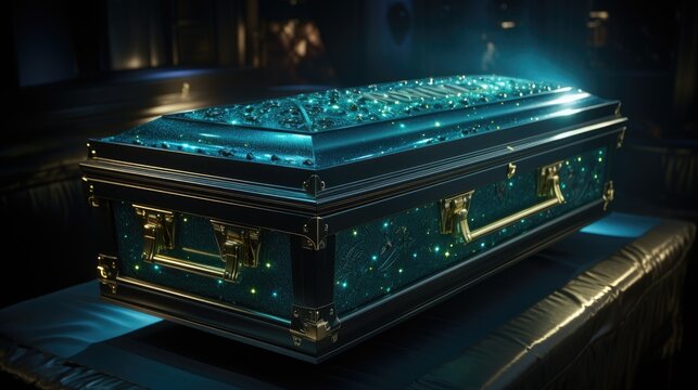 Coffin in morque  