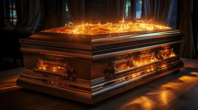 Coffin in morque 