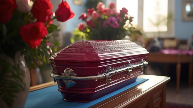 Coffin in morque  