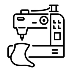 A linear icon of sewing machine 