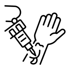 An outline icon of tattoo art 