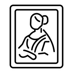 A line icon of art gallery painting 