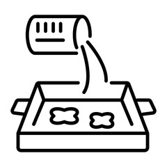 An icon of casting resin in line style 