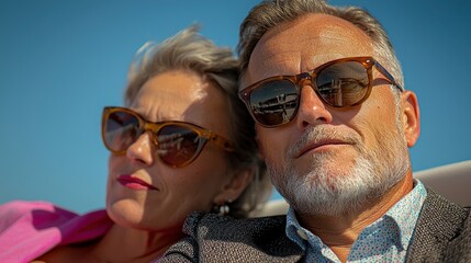 Man and woman enjoying a day on a yacht, travel, vacation Background