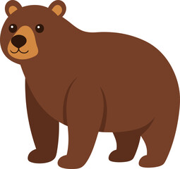 grizzly brown bear illustration flat design art