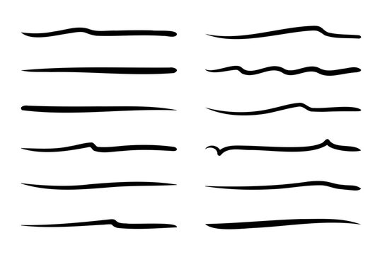 Adobe Illustrator Artwork, Set of hand drawn underline.