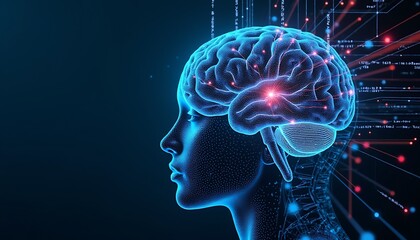 Obraz premium Neural circuit and electronic network cyber brain in a quantum computing system, concept of artificial intelligence technology, Digital Mind. Brain Artificial Intelligence Concept