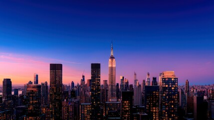 Fototapeta premium Modern skyline, urban landscape, panoramic view Background