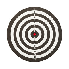 Dartboard, cutout, full depth of field.