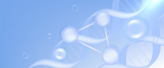 Hyaluronic acid and Niacinamide hair and skin solutions ad, blue collagen serum drop with cosmetic advertising background ready to use, illustration vector.