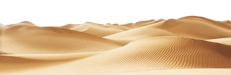 Scenic desert sand dunes with rolling hills on transparent png background