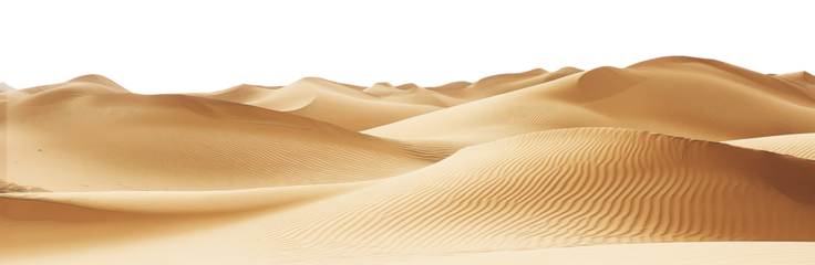 Scenic desert sand dunes with rolling hills on transparent png background