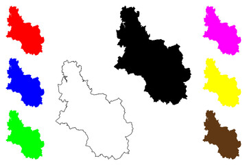 Oberbergischer district (Federal Republic of Germany, State of North Rhine-Westphalia, NRW, Cologne region) map vector illustration, scribble sketch Oberbergischer Kreis map