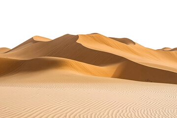 Majestic sand dunes in desert with transparent png background for design projects