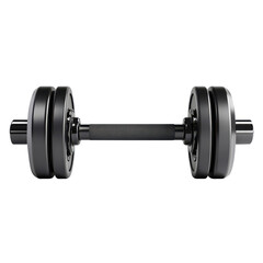 Naklejka premium Black dumbbell isolated on white background, cut out.