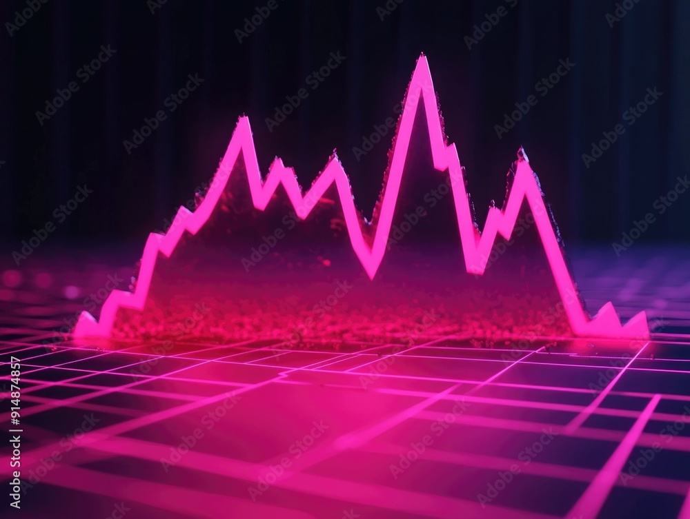 Aufkleber breakthrough in market navigating volatile trends and unpredictable crashes of a market graph breaki
