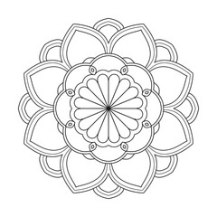 Radiant Harmonious Haven mandala design coloring book page