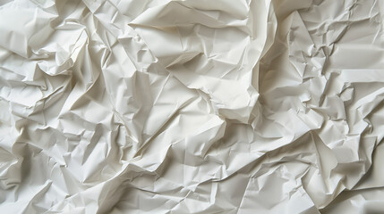 Obraz premium Abstract white crumpled and creased recycle craft paper texture background