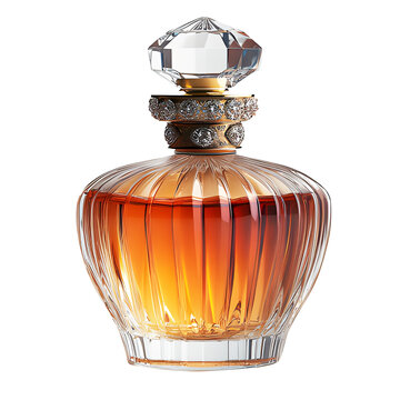 recommend clip art: Bottle of premium yellow amber luxurious alcohol isolated on cut out PNG or transparent background. Ideal for mockup design. Realistic food drink clipart template pattern. Whisky, cognac and liqueur.