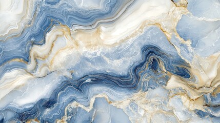 Fototapeta premium Abstract Blue and Gold Swirling Marble Texture