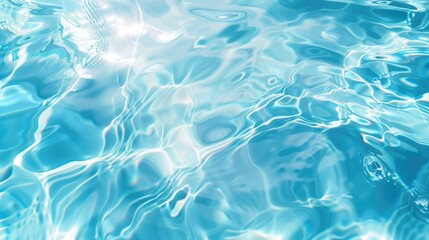 Abstract background of blue water with sunlit waves and ripples