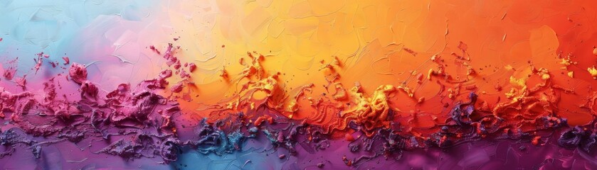 Obraz premium Colorful Textured Abstract Painting with Gradient Hues