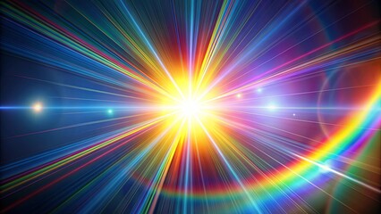 Optical rainbow lens flare effect on a sunny day , rainbow, lens flare, effect, sunlight, colorful, optical, vibrant