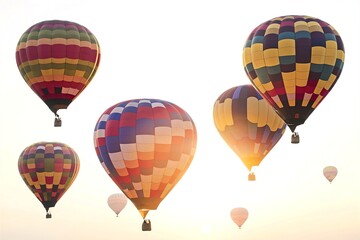 Obraz premium a set of hot air balloons on white background