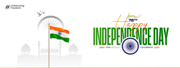 78th India Independence Day 15th August Social Media Post, Poster, Banner, Web Banner , Print Design