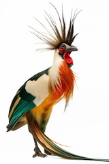 Obraz premium Golden pheasant standing gracefully on white background