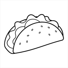 drawing of a beautiful Tacos line art vector