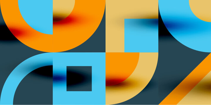 Neo memphis geometric pattern with circles, squares. Pop art abstract background for covers, banners, flyers and posters and other templates