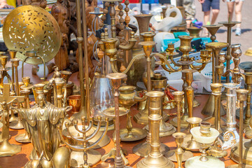 brassware for sale at a local flea market in Germany