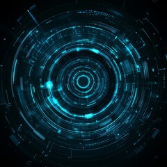 Obraz premium Futuristic Time Travel Concept: Abstract Technological Background with Clocks and Chronometry Elements. Innovative Blue Sci-Fi Design for Creative Marketing and Advertising. High-Tech Temporal Visuali