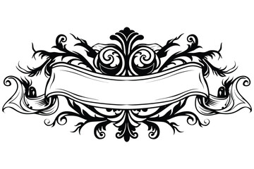 Retro vintage ribbon with ornament