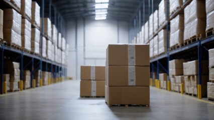  two rolls of medical supplies sitting in rows between pallets,