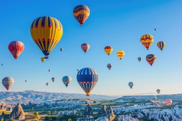 Obraz premium Hot Air Balloons Soaring Over Cappadocia