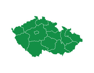 Map of Czech Republic. Vector Czech Republic Map on white background.
