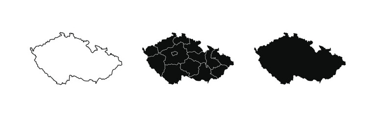 Map of Czech Republic. Vector Czech Republic Map on white background.
