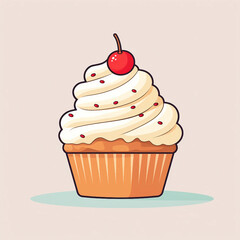 Simple cupcake flat icon design vector