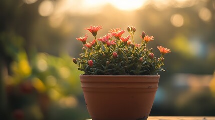 A thorny flower pot plant captured on a sunny evening in Udipora Langate