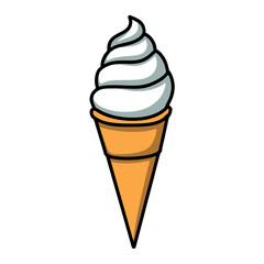 Cream vector sweet food ice dessert illustration cone summer waffle isolated chocolate 