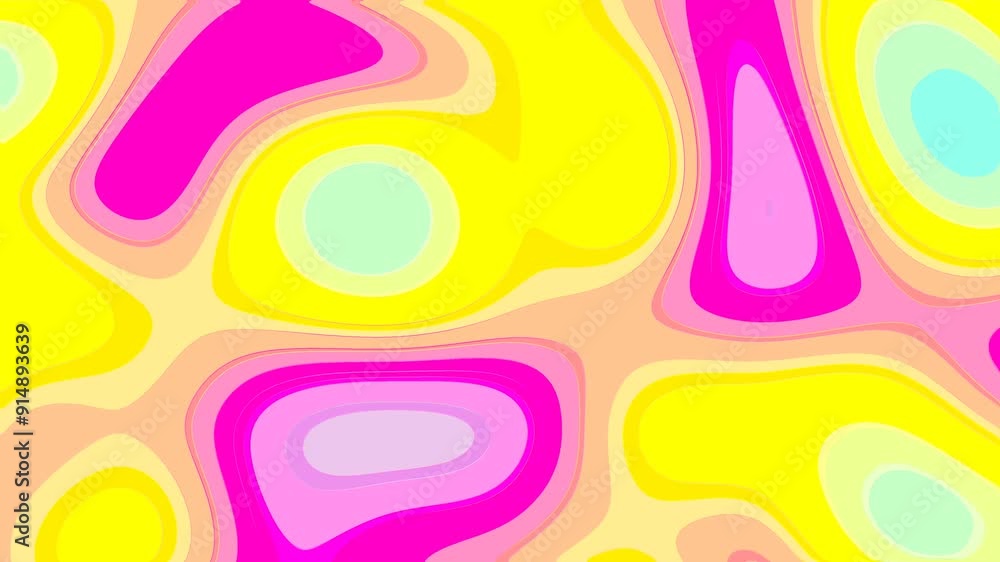Poster seamless abstract pattern featuring vibrant colors including pink, yellow, and blue loop. the design