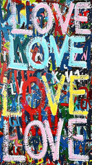 Naklejka premium An abstract artwork featuring the word 