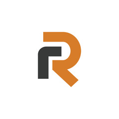 Abstract letter R minimalist style logo. Universal logotype from geometric shapes. Vector illustration
