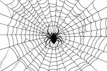 Mysterious silhouette of a spider web on Halloween night