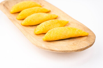 Colombian empanada with spicy sauce 